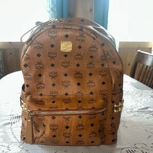 MCM Brown Backpack with Iconic Visetos Monogram